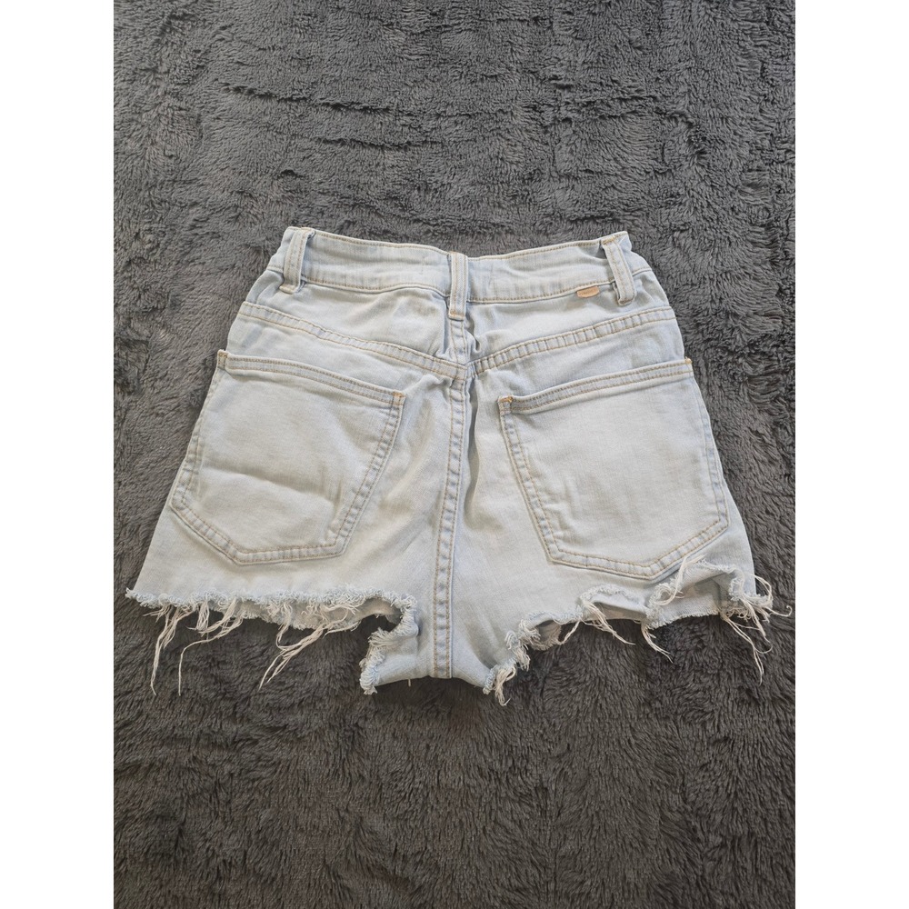 ONeill Womens High Waisted Light Wash Frayed Hem Denim Cut Off Shorts Size 25 - Picture 5 of 6